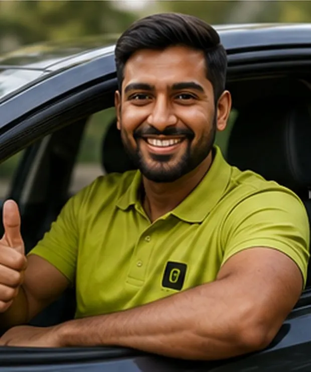 A Gamana driver at the wheel